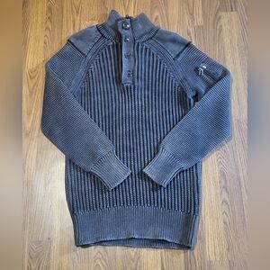 GUESS Jeans Men's Heavy Knit Quarter Zip Sweater Mock Neck Tagged L READ D25